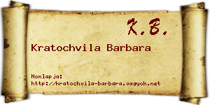 Kratochvila Barbara névjegykártya